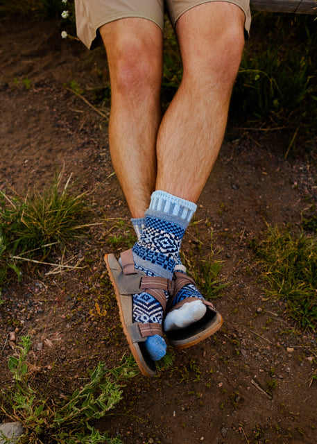 Azure Crew Socks - Recycled Cotton Mismatched Socks – Solmate Socks